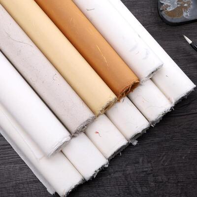 清云龙皮纸纯手工半生水半LX--131熟长纤作纸维书法水墨画国画写