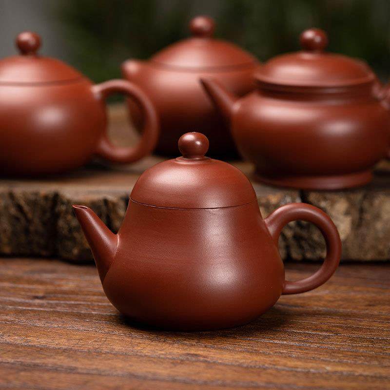 F7679896GZ6M潮州纯手泥手拉壶张景雅朱壶西水施工壶紫砂壶平壶直