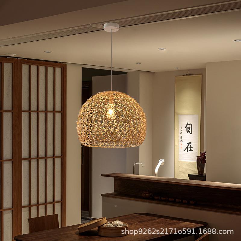 代简约风创意个性吊56餐厅藤编麻球鸟巢阳温馨台浪漫现灯藤艺手工