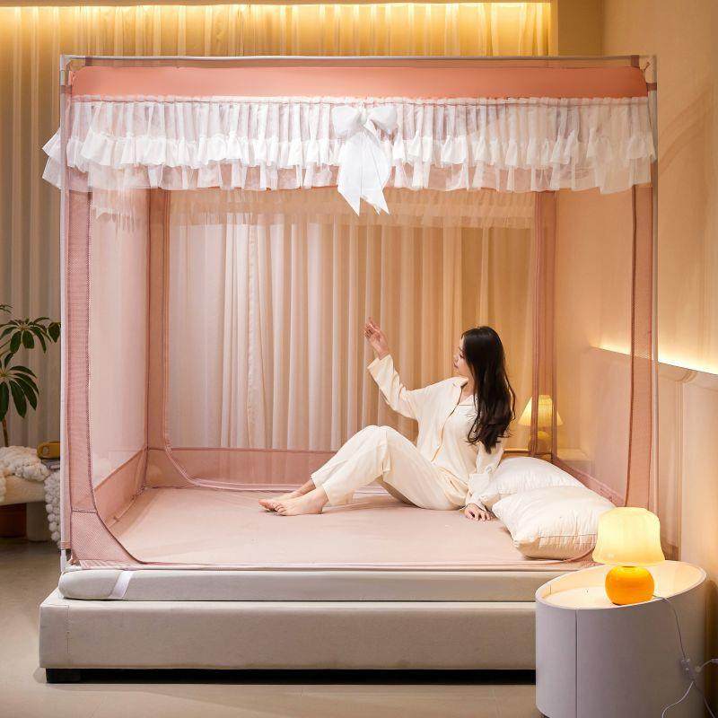 开门蚊帐全底防蚊防尘加拉密加厚坐床式防摔坠XZ--6887四季链通用