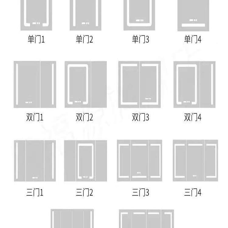 定做铝金卫生智能镜柜工厂合定制洗316手间多功能间浴室门镜柜门