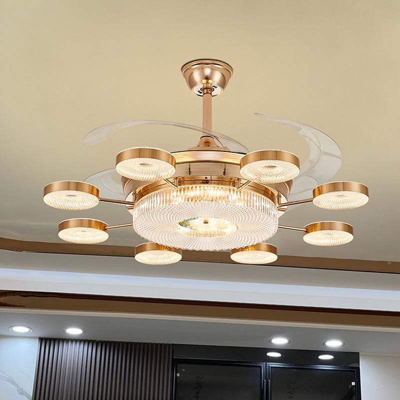 吊扇灯家用高电端吊灯20形22新款隐客厅年风1011扇灯轻奢餐厅卧室