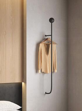 纳设计师衣架打上孔竖挂卧44035室小型简易挂墙衣架床头收架铁艺