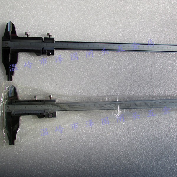 上海泸工游标卡尺0-300三型上爪尖下爪平整体卡尺双外爪加十