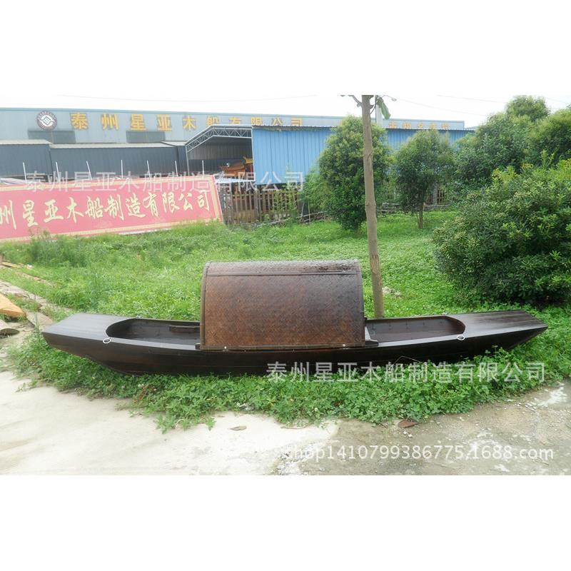 仿古木船乌篷船手划船装饰景观乌蓬船旅游景区观光游船小木船