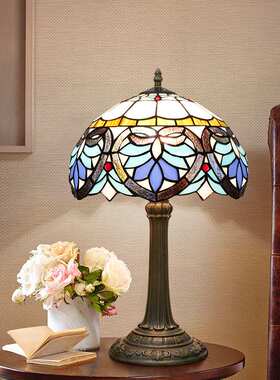 Colored glass desk lamp 30cm蓝色爱心餐厅吧台灯客厅卧室床头灯