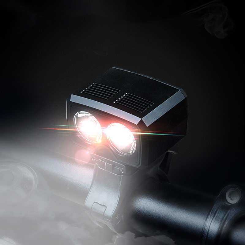 usb充电内置电池双灯T6自行车前灯 LED山地单车灯骑行灯装备配件