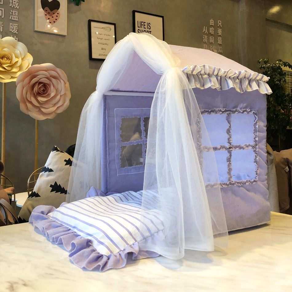 宠物房子帐篷春夏宠物用品可拆洗可爱公主狗窝猫窝小型犬泰迪狗床