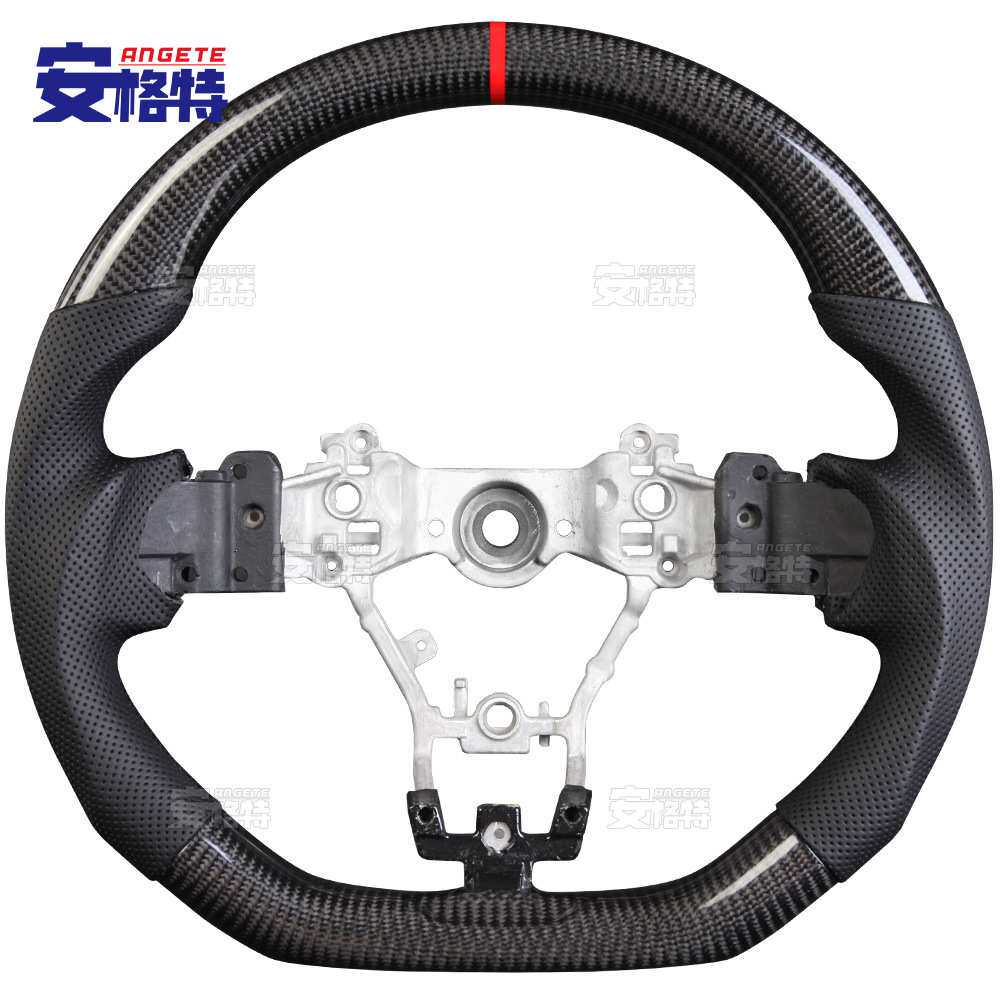 适用于15-20丰田斯巴鲁ST-WRX I碳纤维打孔皮改装方向盘总成