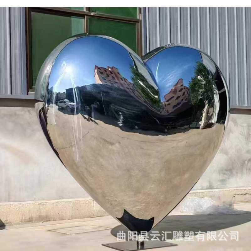 定制爱心造型摆件不锈钢心形气球糖果雕塑商场广场景观网红打卡