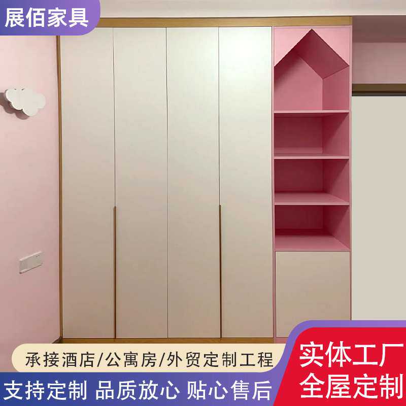 L型衣柜家用卧室小型转角连体衣柜学生书桌一体组合柜河北地区