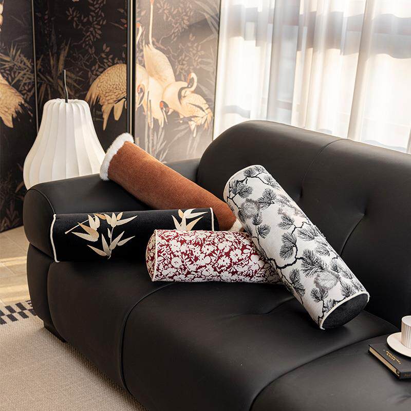 长条抱枕沙发客厅轻奢高级感女生睡觉专用新中式腰枕床上圆柱枕头