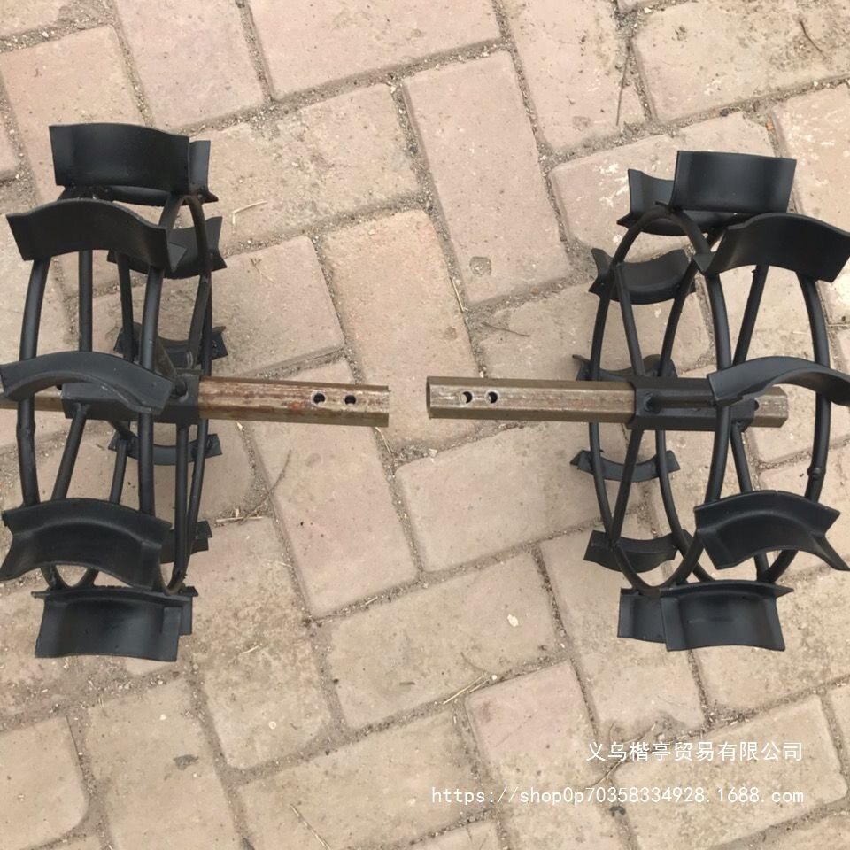 微耕机行走铁轮防滑铁轮小手扶旋耕机拖拉机开沟铁轮子犁铧垒德株图片