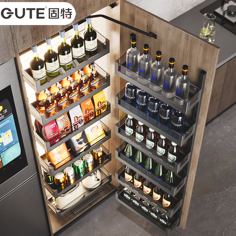 固特高柜大怪物联动厨房侧边拉篮橱柜客厅储物置物零食开放式收纳,家装主材,拉篮,淘宝优惠券,粉丝福利购,淘宝优惠卷