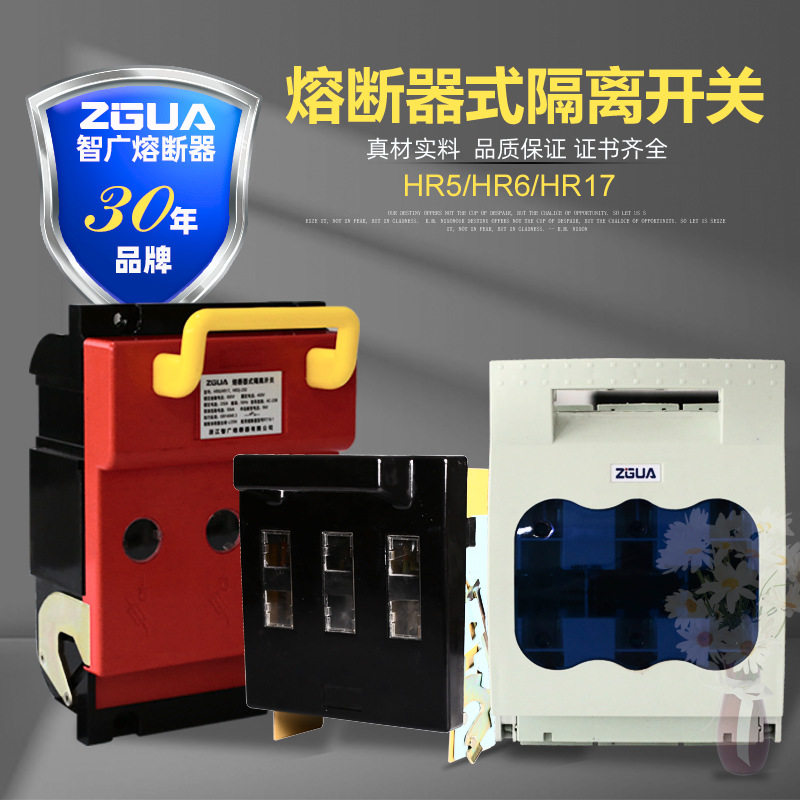 智广熔断器式隔离开关HR5/HR6/HR17低压刀熔160A250A400A630A熔芯