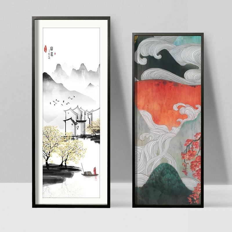 创意新中式玄关灯壁画灯楼梯人体感应客厅卧室背景墙装饰挂画壁灯