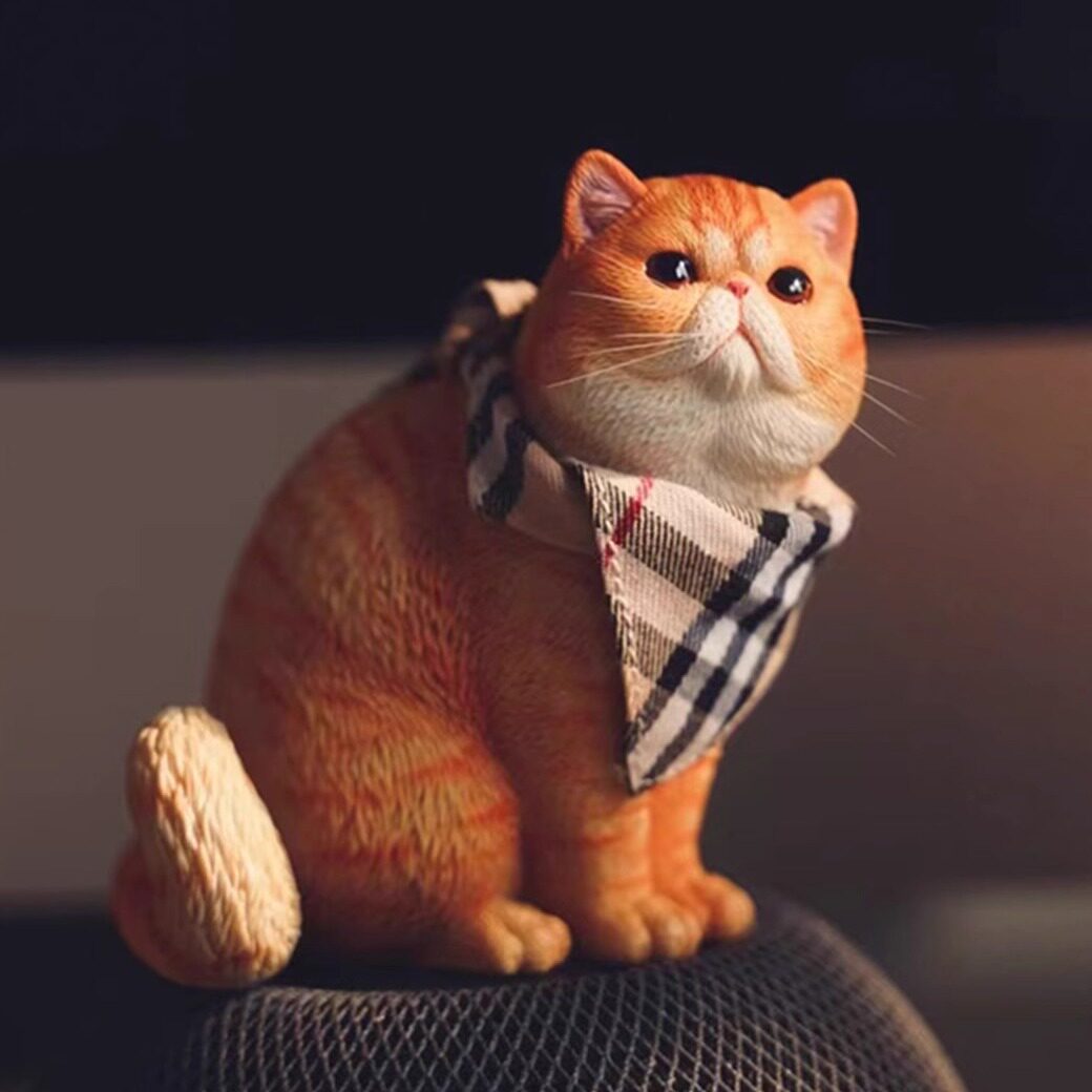 JXK1/6换头肥猫模型仿真可爱有趣萌宠物猫咪动物潮玩摆件周边