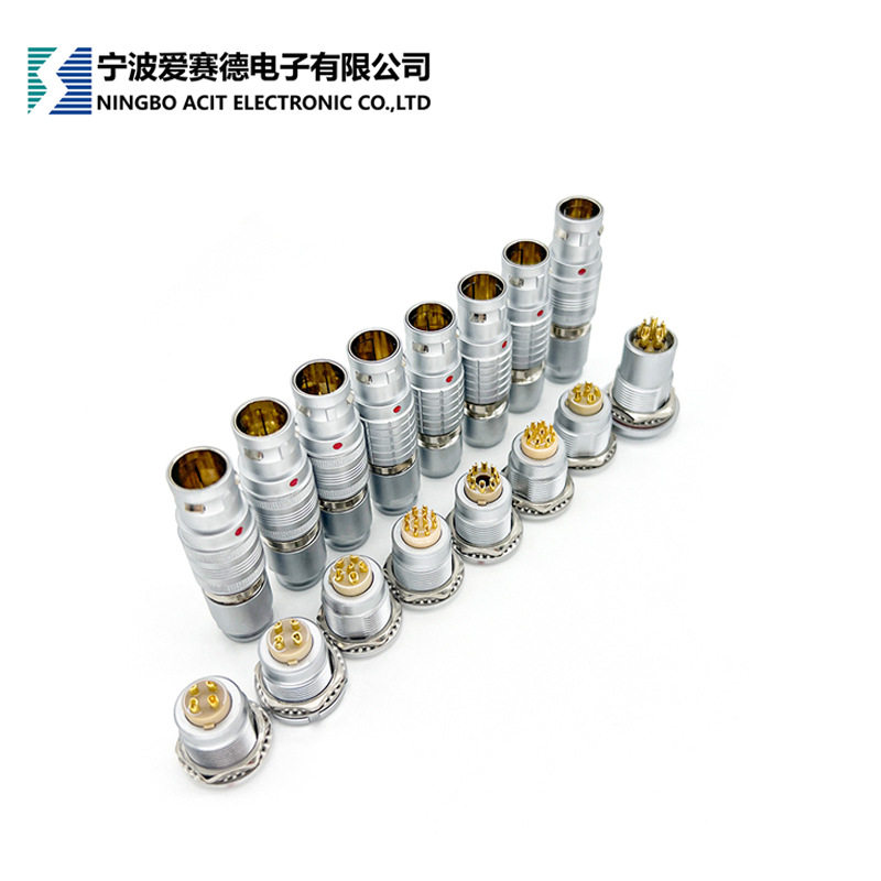 电子防水推拉自锁连接器/快速插拔航空插头3/4芯航空接头pol-sun