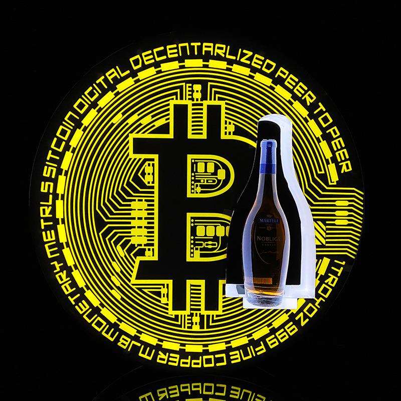 酒吧发光酒座 夜店创意出酒道具传酒神器 KTV香槟王圆形比特底座