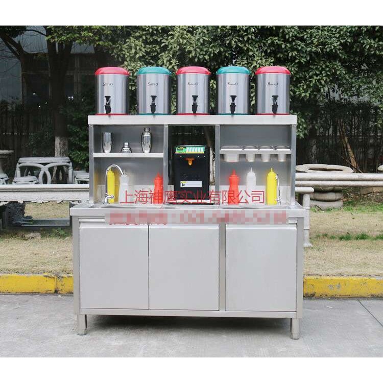 设计奶茶店水吧台  奶茶店不锈钢操作台  奶茶店雪克台设备