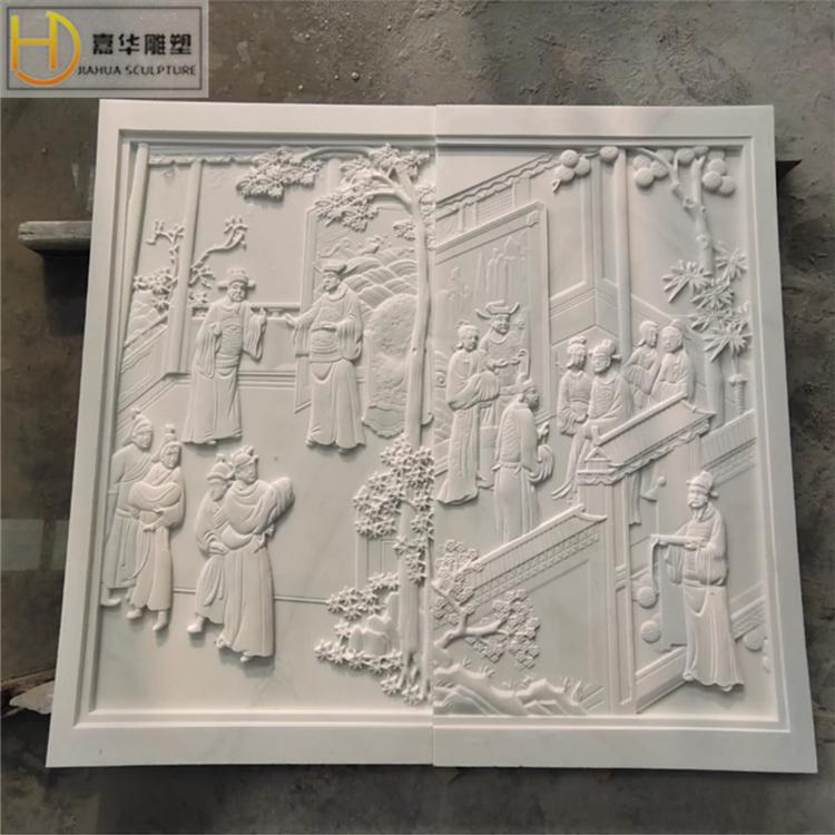 汉白玉浮雕古代人物大理石墙壁浮雕砂岩浮雕石雕石材浮雕壁画雕刻