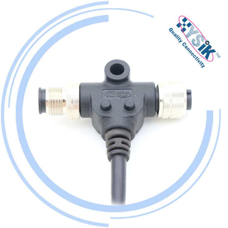 NMEA 2000一拖五游艇T型连接器 5芯 多端口组合线M12防水航空插头