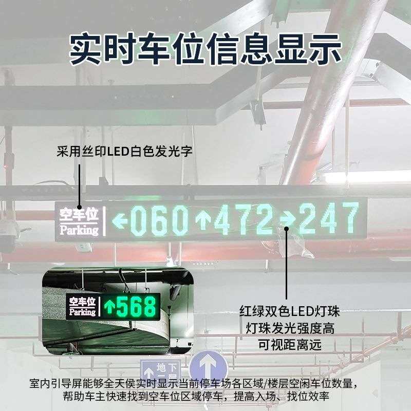 室内车位引导系统方向牌车位实时计数LED显示屏停车场诱导系统