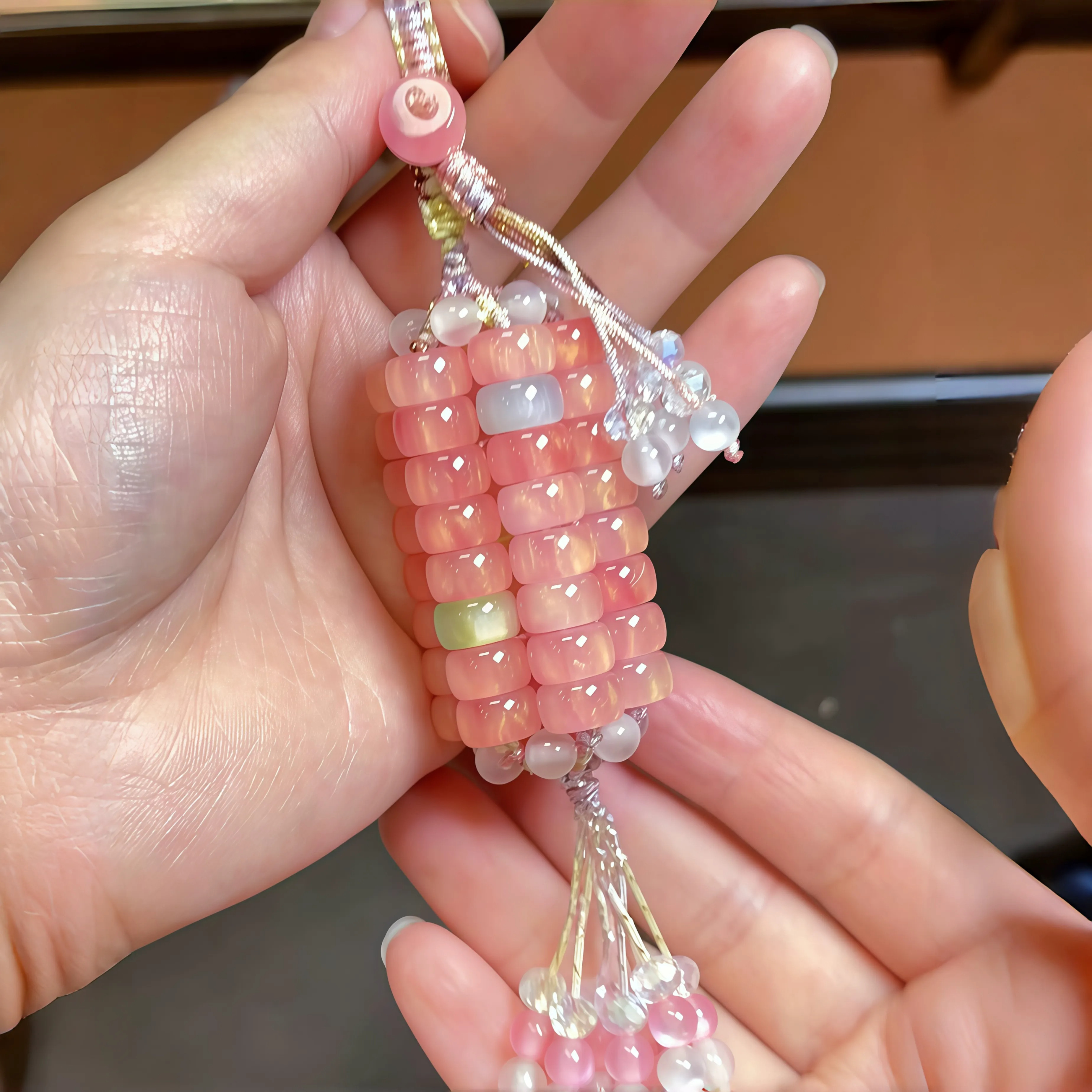 玉米串变色挂件手工diy材料装饰水晶高颜值串珠钥匙扣送朋友礼物