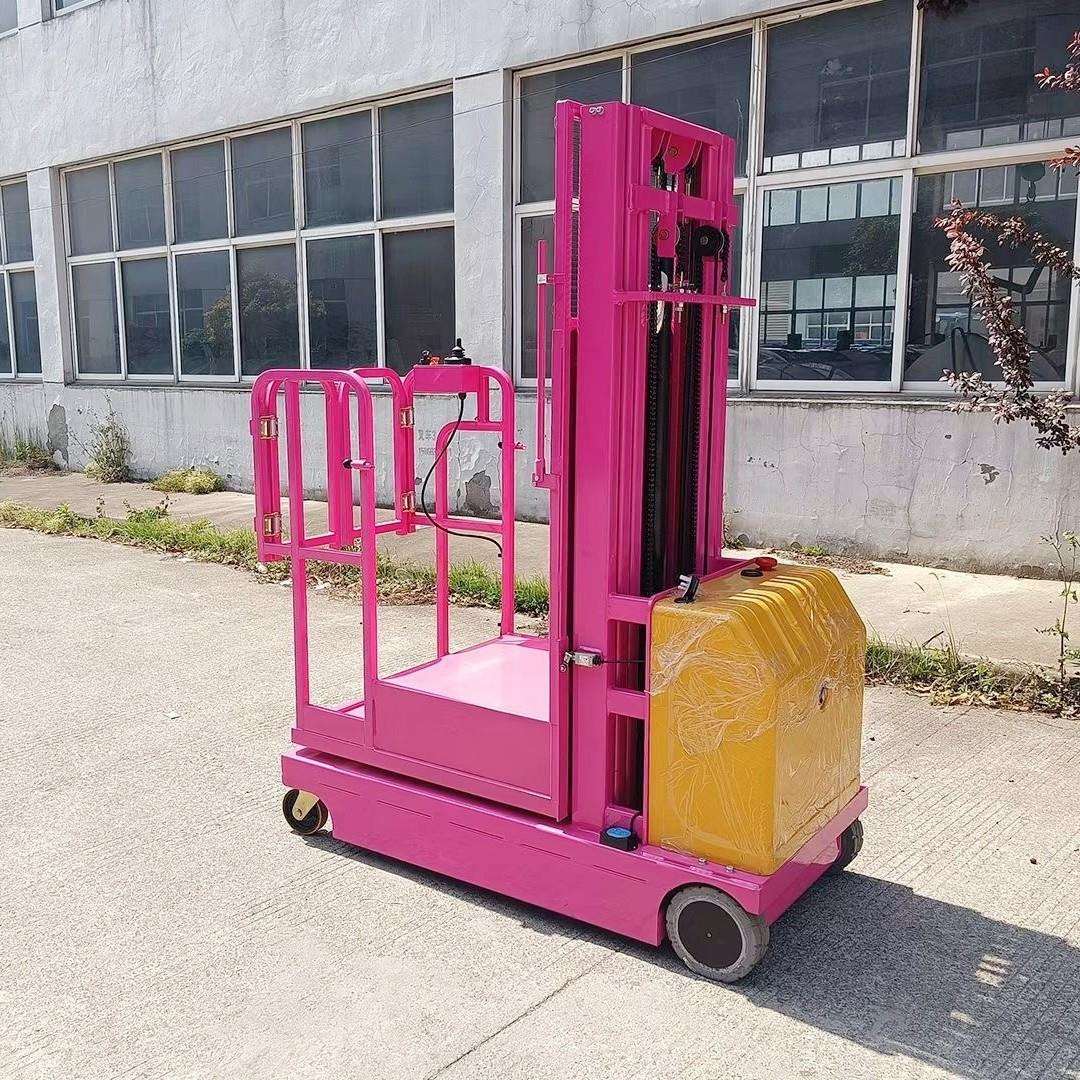 普尔夫电动取料机仓库高空作业平台拣货车登高车拣选车电瓶升降机