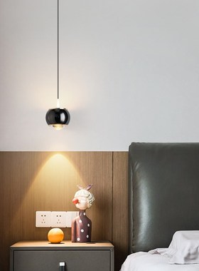 床头吊灯可自由升降悬停小吊灯极简玄关吧台客厅背景墙触摸吊线灯