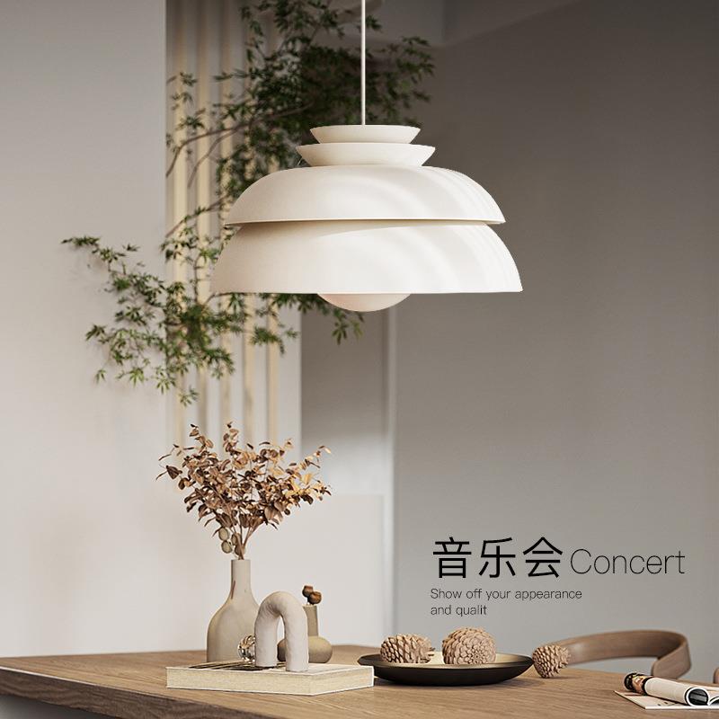 餐厅吊灯极简侘寂风民宿壁灯饭厅圆餐桌创意网红吧台单头小吊灯