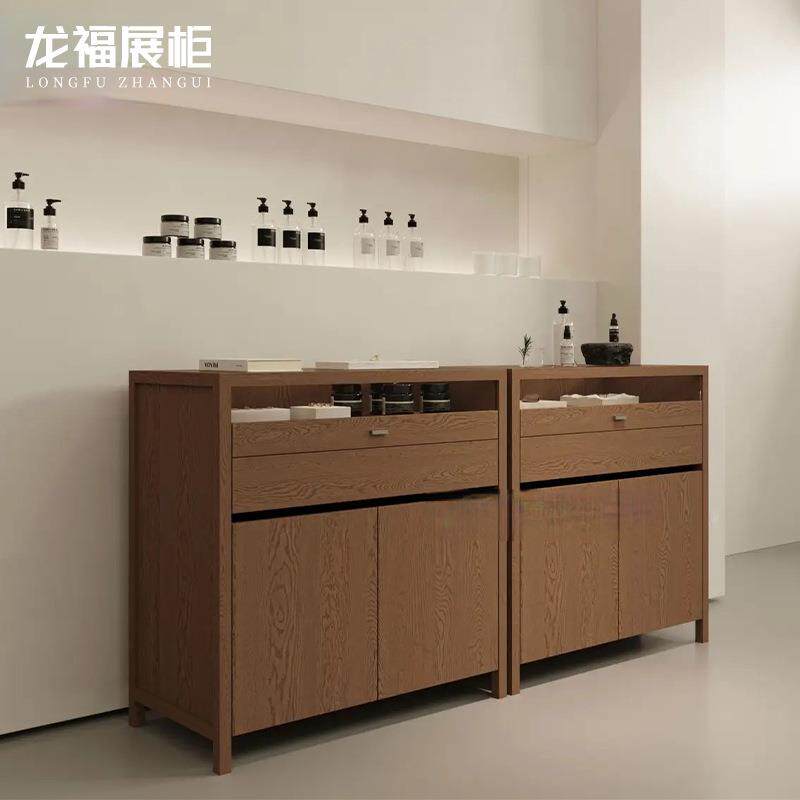 服装店流水台展示台一体收银台边柜中岛柜陈列展示桌靠墙柜斗柜