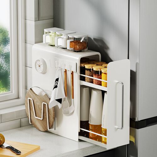 厨房调料置物架家用多功能抽拉油盐酱醋调味罐收纳盒台面收纳柜子