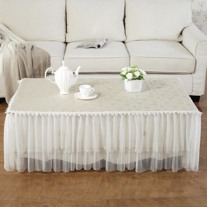 茶几桌布台布客厅盖巾布艺定制长方形蕾丝餐桌垫茶几电视柜防尘罩