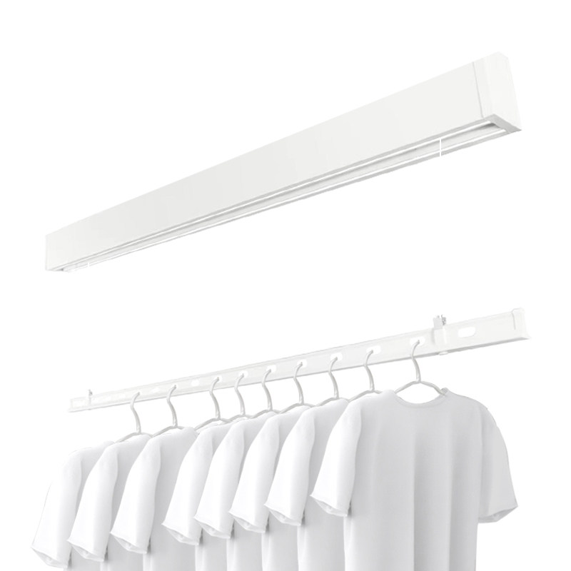 单杆极窄电动晾衣架隐形明装隐藏式智能阳台家用遥控升降晾晒衣杆