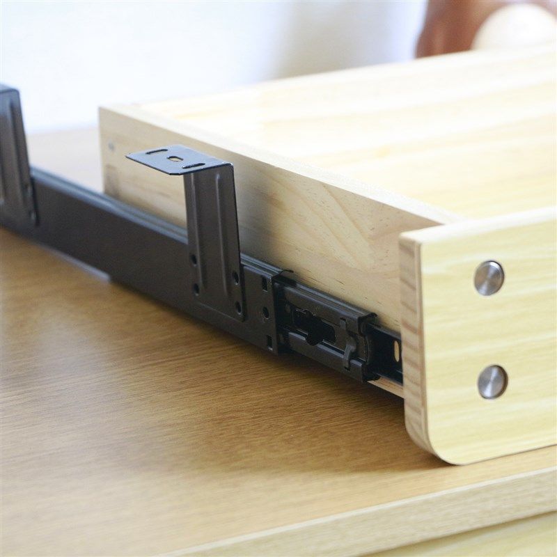 桌下可锁抽屉实木悬挂隐形隐藏抽屉储物箱滑动支架内柜