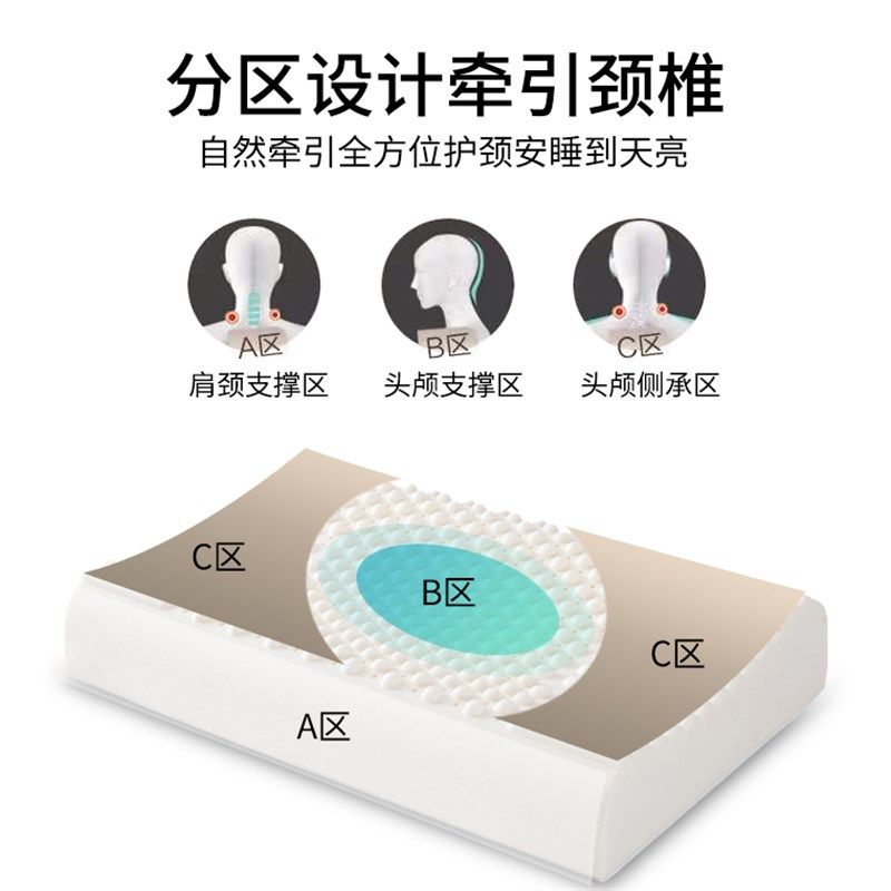 泰国乳胶枕防螨护颈椎单人四季通用橡胶枕头学生成人枕芯睡觉枕头,床上用品,乳胶枕,淘宝优惠券,粉丝福利购,淘宝优惠卷