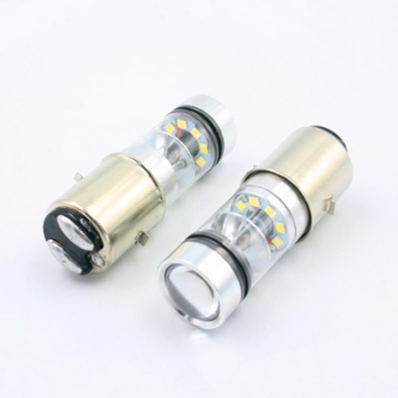 摩托车大灯LED灯泡内置远近光超亮100W电动车LED射灯前大灯泡