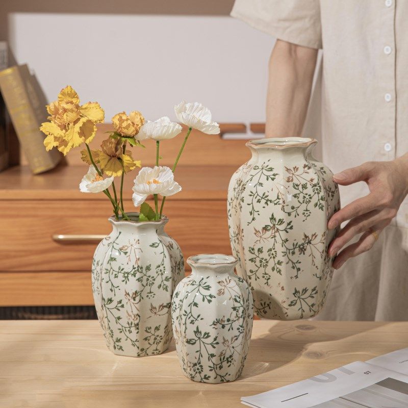 新中式复古陶瓷花瓶摆件客厅水培鲜花插花创意高级感田园风装饰品,家居饰品,花瓶,淘宝优惠券,粉丝福利购,淘宝优惠卷