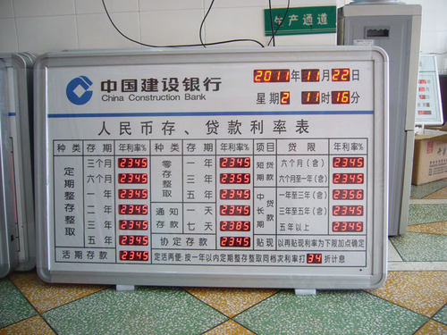建行农行LED电子汇率利率屏
