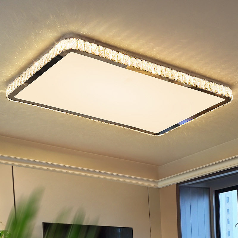 客厅吸顶灯简约现代轻奢家用长方形卧室水晶灯led灯具阳台过道灯