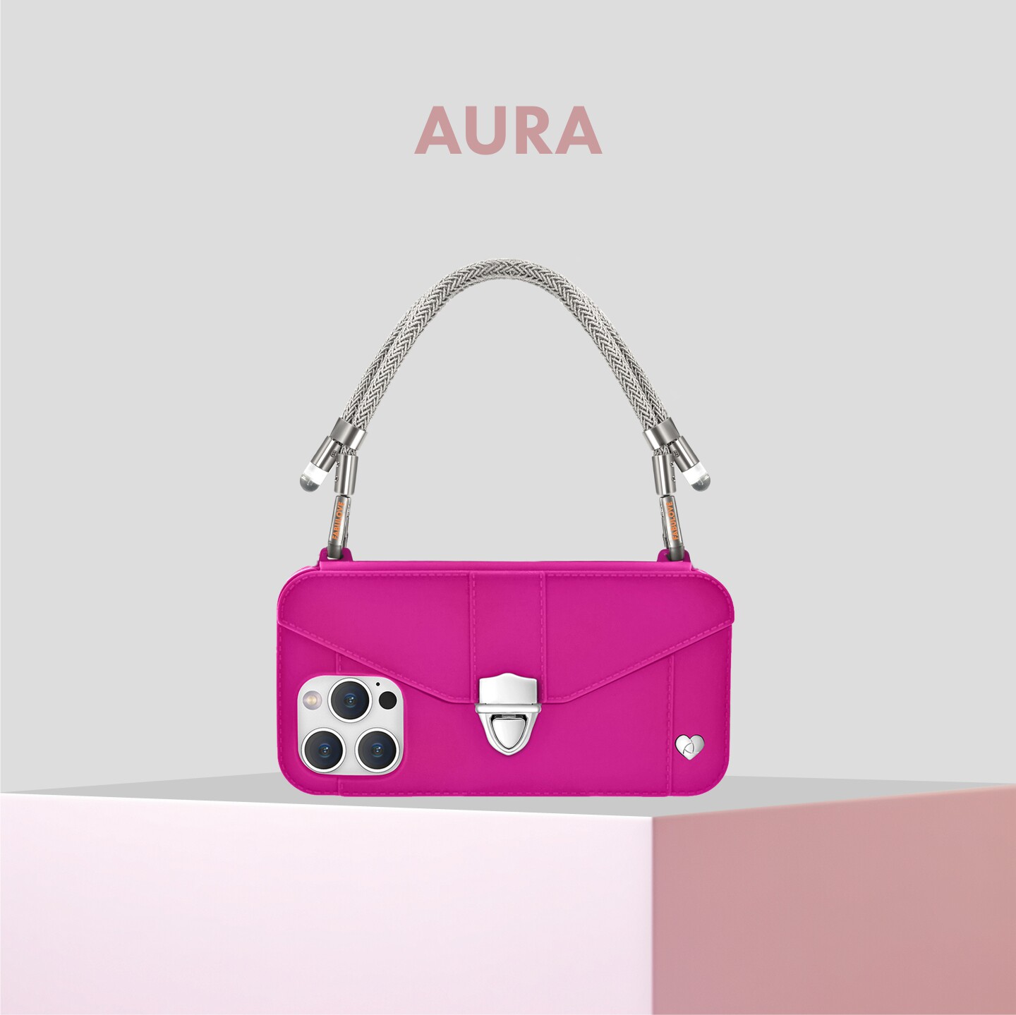 FABULOVE AURA玲珑套装 女款轻盈 iPhone 手机壳 手机迷你包 内嵌小钱包 多功能金属丝手机绳