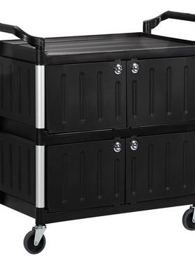 白云清洁AF08175酒店商用餐厅收碗饭店用塑料三层收餐圆柱手推车