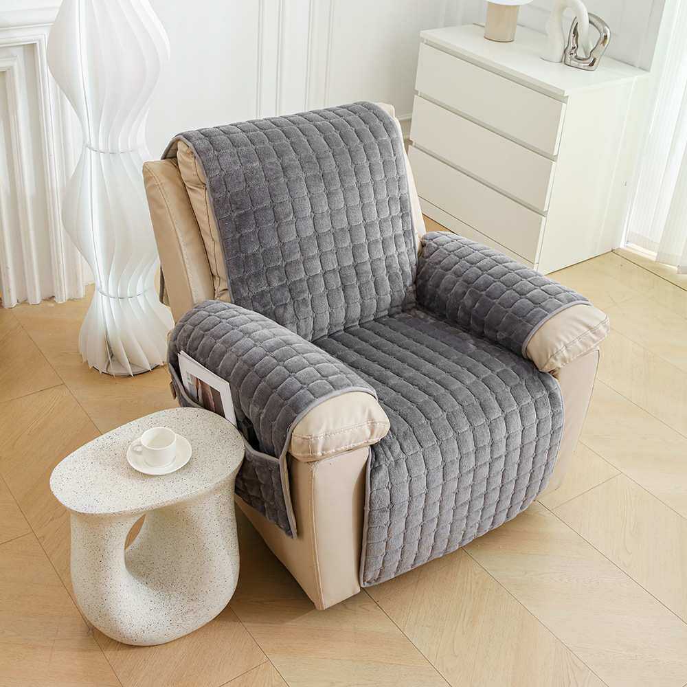 法兰绒芝华士头等舱沙发垫套罩盖布巾按摩椅皮懒人防滑单人坐垫子