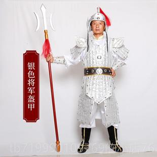 高档古代将军铠甲袍盔甲可穿真人军金属古装 战将帅衣服影视演出元