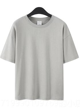 高档松落肩班服定t恤来图宽订制制团团队logo工作服建文化衫纯棉