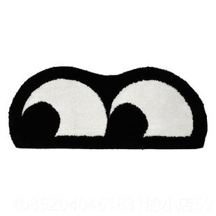 高档牌 斜着眼卡通可摊爱少猫女毯tuf地ting客厅卧室床边吊篮撸感