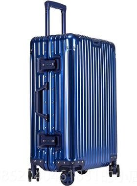 高档制logo全铝镁金定红色女行箱24寸男旅李行箱sup拉杆箱合20登