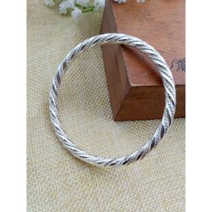 高档999纯银纯手炼与绸固体口的男人和女人，银夫妇礼物，手工定