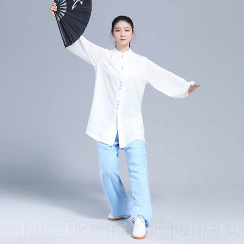 高档武运夏季新飘逸纱款袖老年太练极服中女功服武术比赛服晨练服